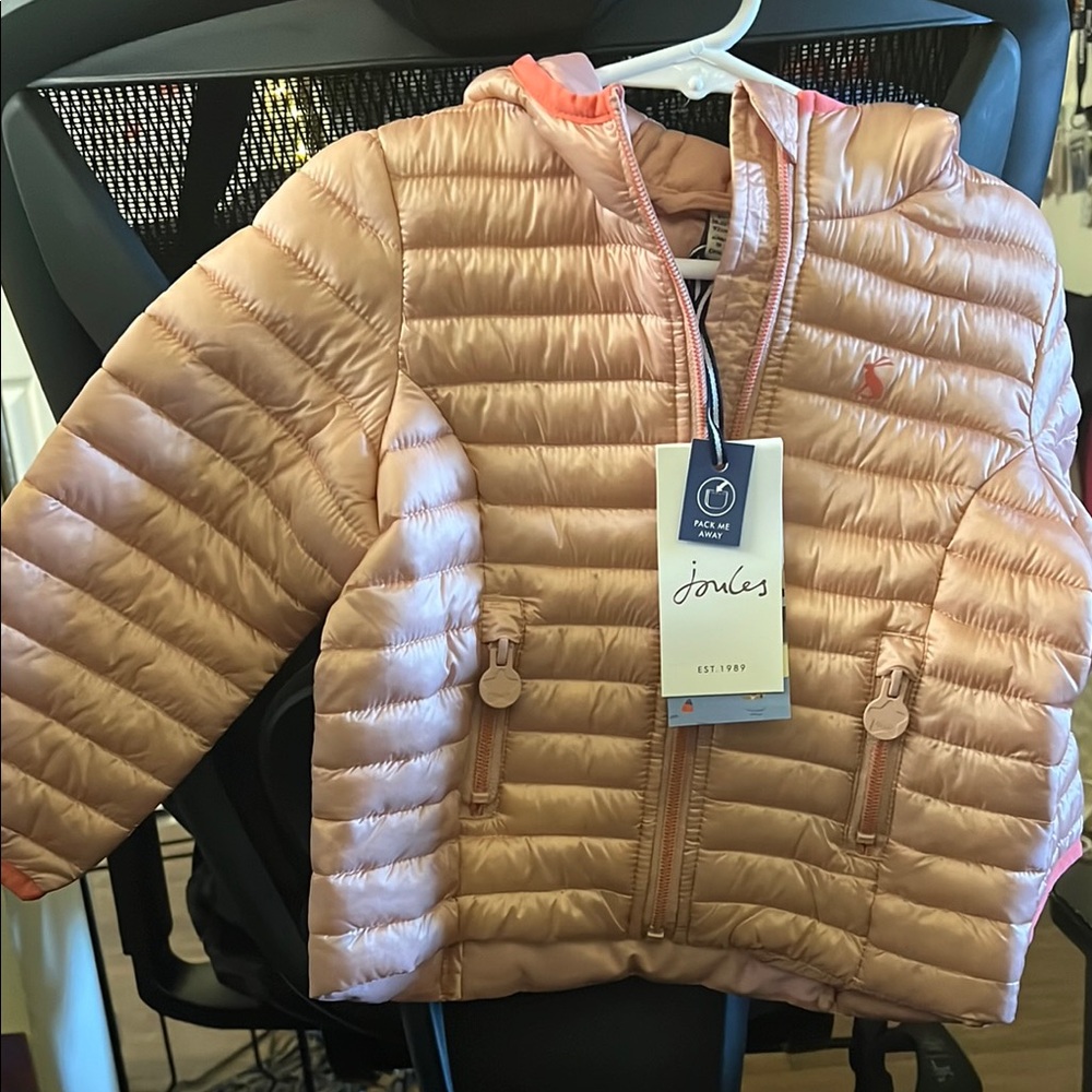 Joules Peach Kids Puffer Jacket